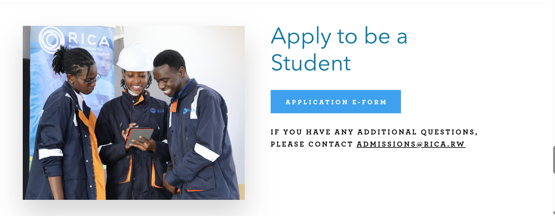 CALLING FOR FULL SCHOLARSHIP APPLICATIONS AT RICA